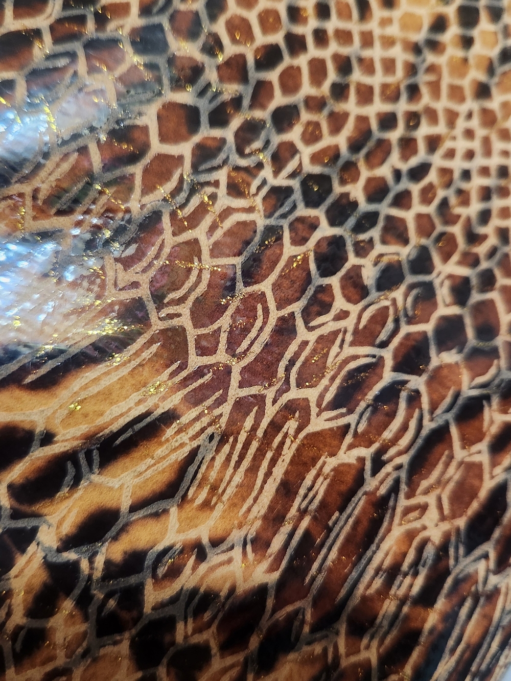 HOBO Brown Snakeskin-Print Clutch with Gold Accents - Picture 8 of 10